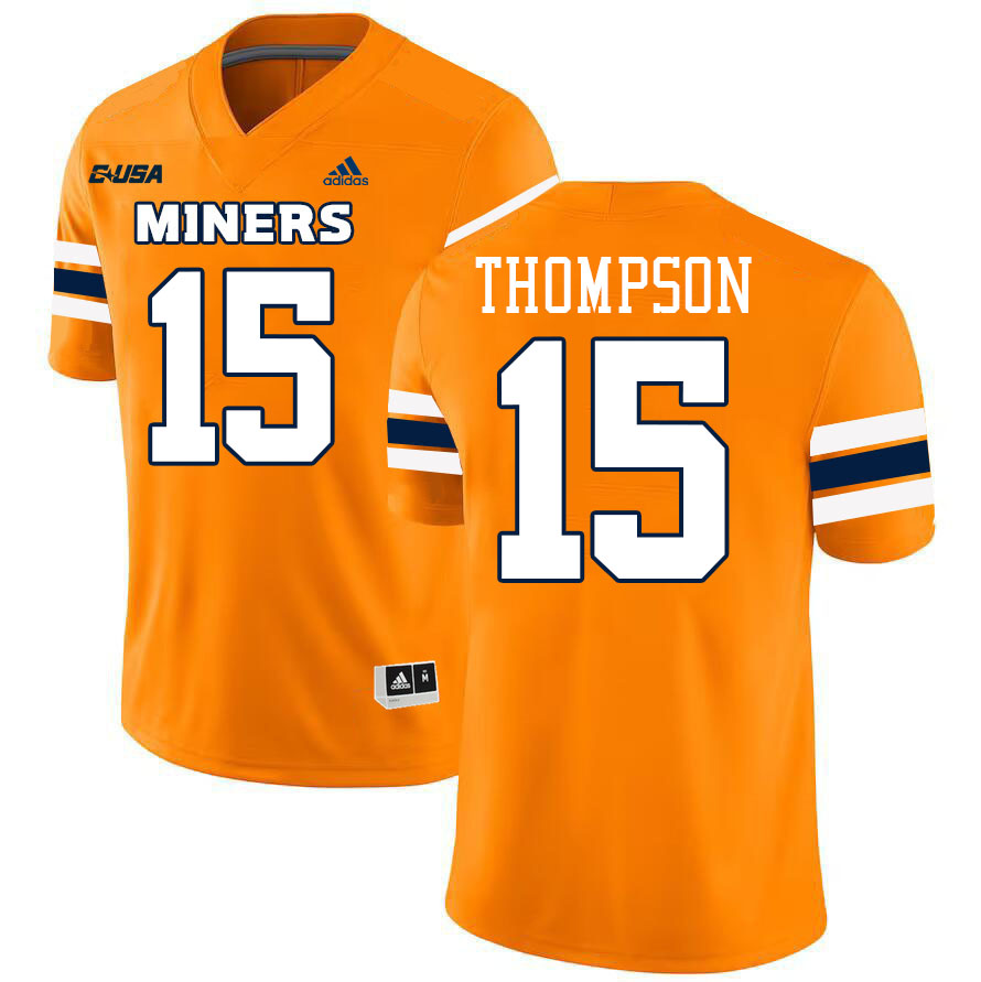 Bryton Thompson UTEP Jersey,UTEP Miners #15 Bryton Thompson College Football Jersey,Uniforms-Orange